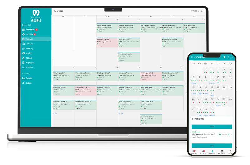 Dental Lab Production Scheduling Software screenshot in Dental Lab Guru